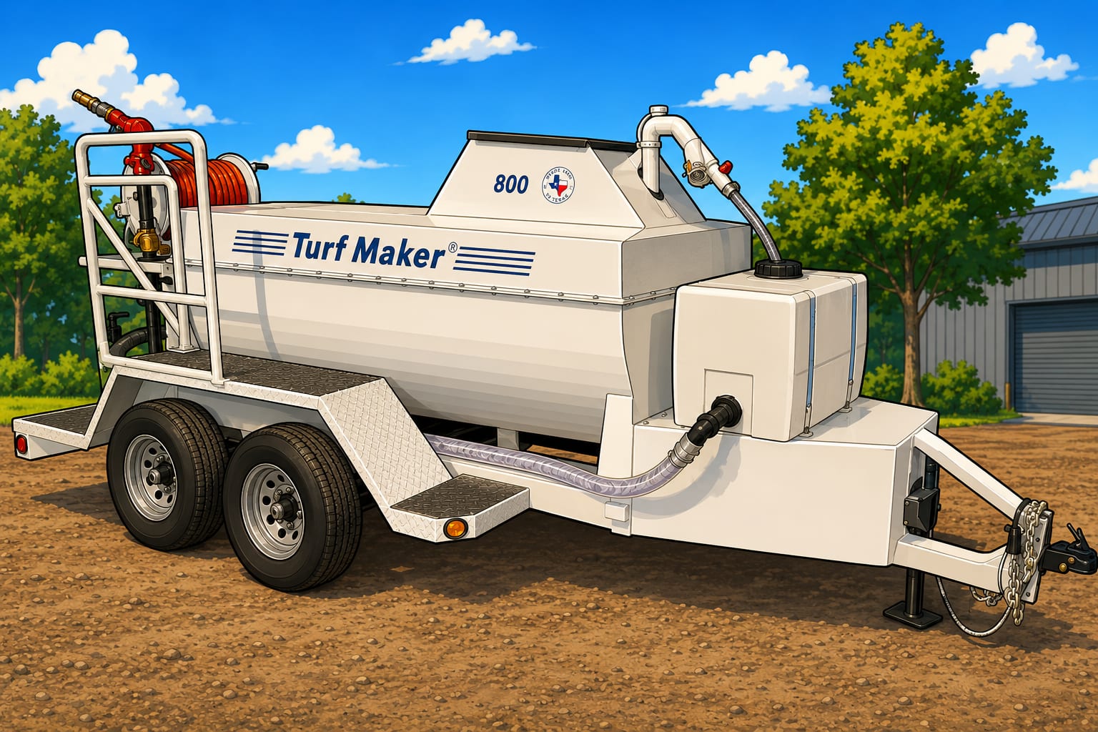 TurfMaker 800 hydroseeder trailer unit